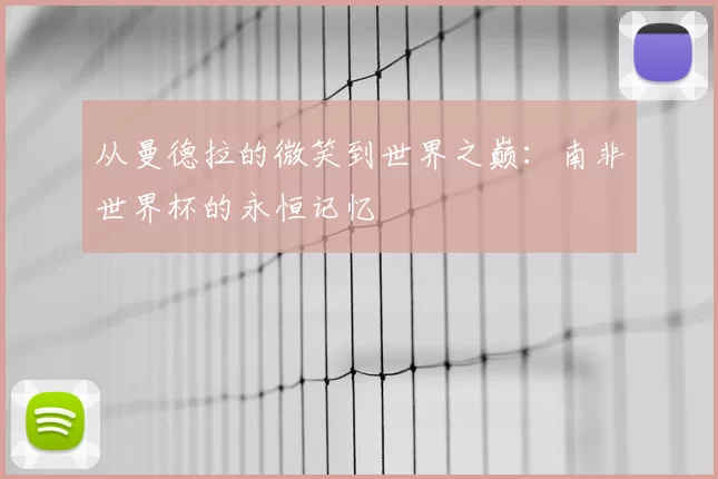 从曼德拉的微笑到世界之巅：南非世界杯的永恒记忆